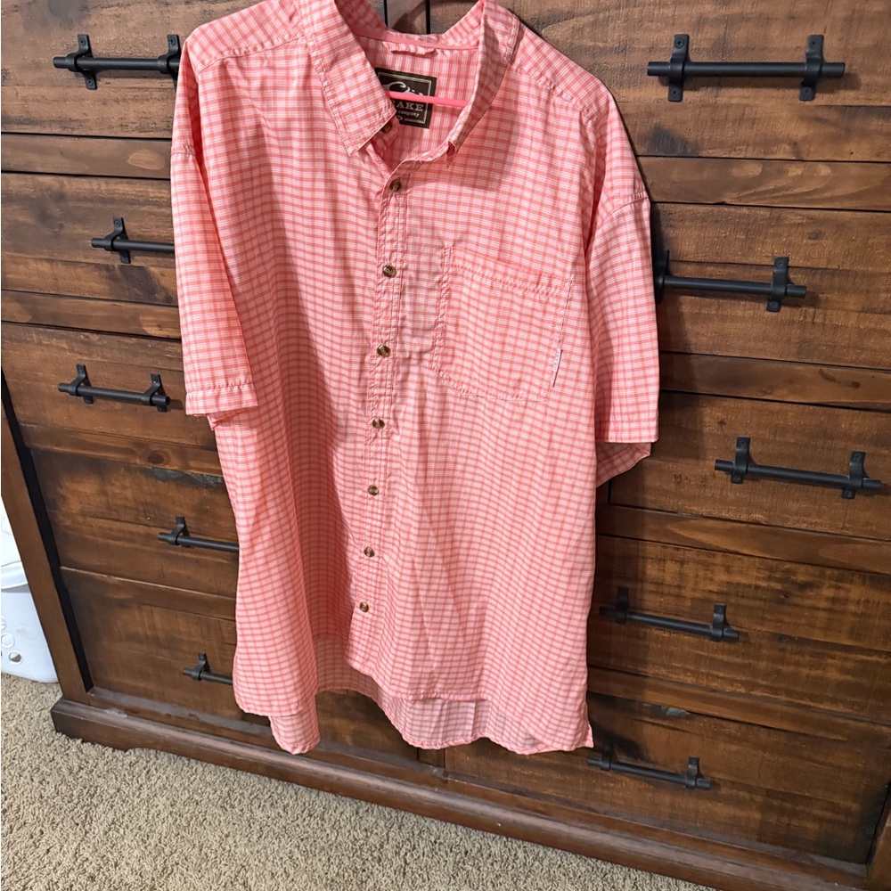 Drake Pink Casual Button Down Shirt